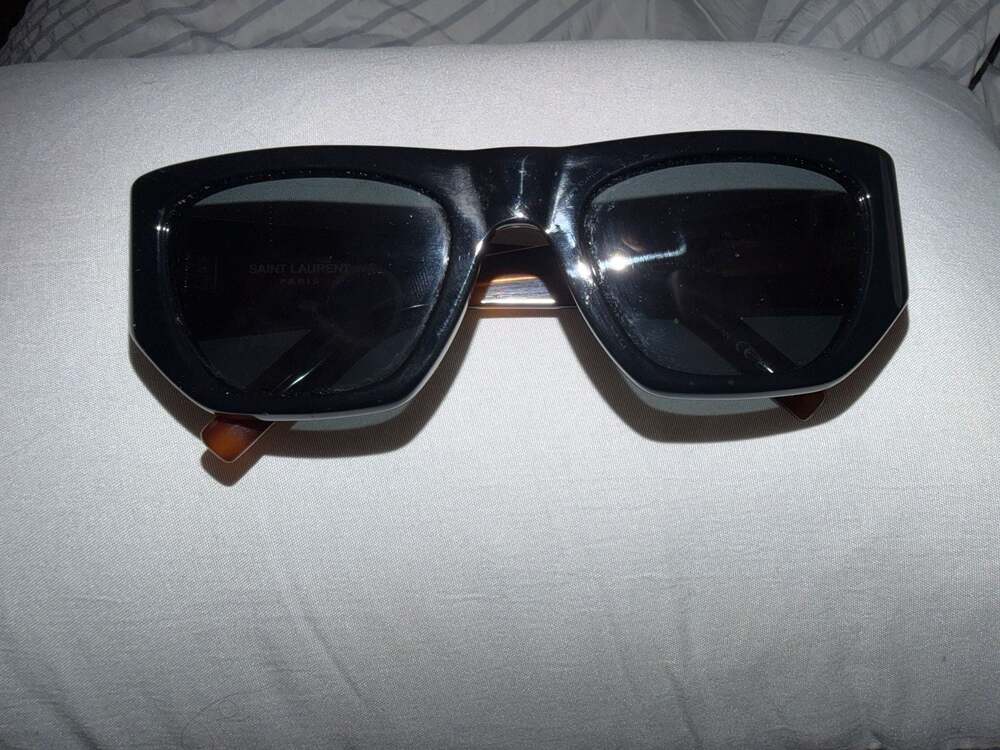 Saint Laurent Black Sl 740 Pillowed Square Sunglasses